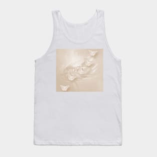 Butterflies and wattle in beige Tank Top